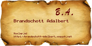 Brandschott Adalbert névjegykártya
